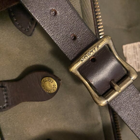 FILSON ORIGINAL BRIEFCASE GREEN WITH STRAP Classic Heritage style PREOWNED - Picture 14 of 16